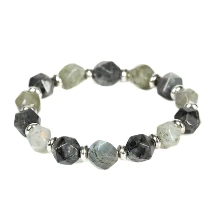 Faceted Dual Gemstone Bracelet, Creative Christmas Gift, Trendy High-end Style