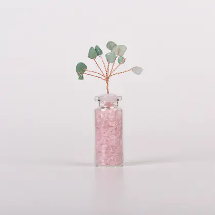 Wish Bottle Crystal Tree (Multi-color) Factory Wholesale, Handwoven Chips Mini Tree, Home Decor
