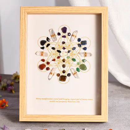 Metatron Wire-wrapped Clear Quartz Bars Photo Frame