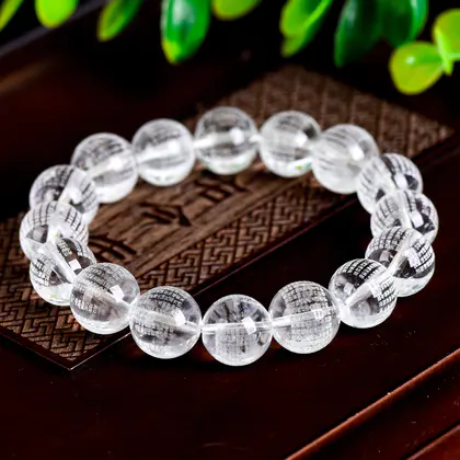 [Vegetarian Circle] Prajna Polomir Multi Heart Wrist Bracelet Natural White Crystal Buddha Beads Bracelet Single Circle High Quality Material Wholesale