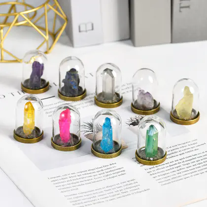 Raw Crystal Glass Dome Micro-landscape Specimen, Kids Science Gift, Home Decor