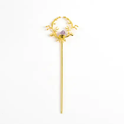 Raw Crystal Hair Stick (Multi-color) Niche Design, Tassel Chalcedony, New Chinese-style, Vintage Hairpin