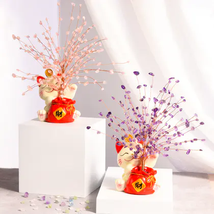 Lucky Cat Money Tree Ornament, Opening & Housewarming Gift