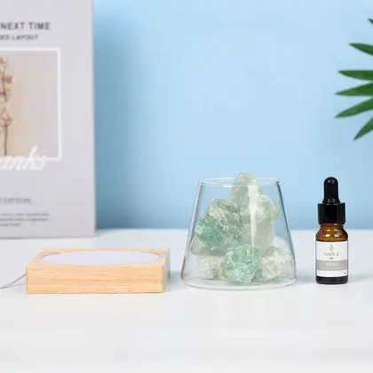 Reed Diffuser Crystal Aromatherapy, Natural Raw Crystal, Long-lasting Fragrance Night Light