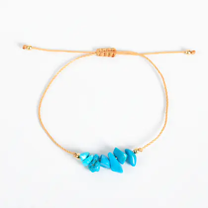 Wax Cord Chip Bracelet, Best Seller, Mixed Crystal Chips, Handmade, Rose Quartz