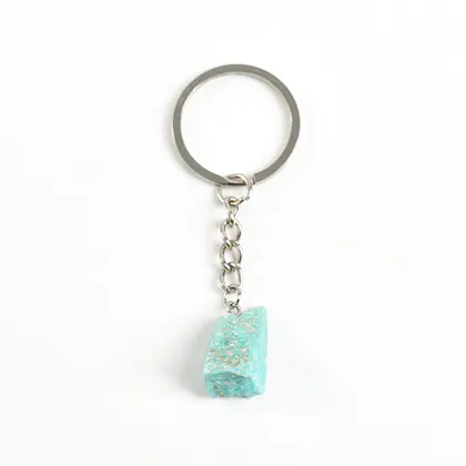 Irregular Raw Stone Pendant Keychain (Multicolor) Cross-border Hot Selling Natural Crystal Raw Stone Keychain