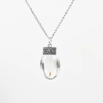 Dandelion Clear Quartz Pendant, Best Seller, Ins-style, Simple Round Necklace
