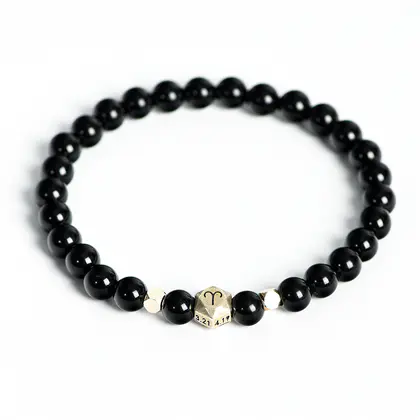 Obsidian 12 Zodiac Bracelet, Natural Planet Beads, Space Style, Couples