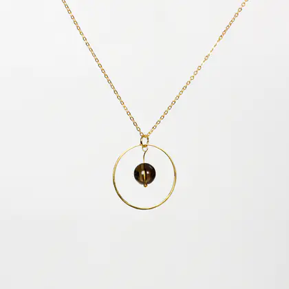 Ring & Bead Pendant (Multi-color) Simple Elegant Star Moon Round Choker