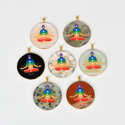 Crystal Slice Painted Pendant (Multiple Styles) US/EU Agate, Amazon Best Seller, Niche Necklace