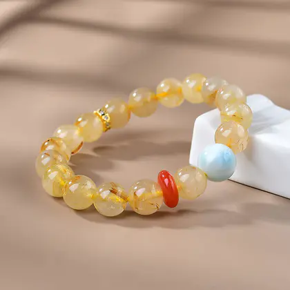[Design] Natural blonde hair crystal with south red sea stones
