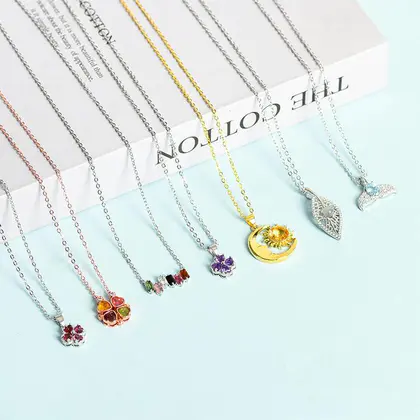 Designer Pendant (Multiple Styles) Best Seller, Natural Stone, Moon Fish-tail, Amethyst