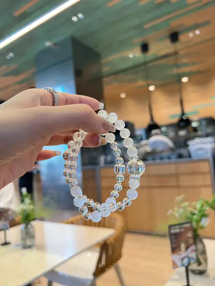 [Design] White crystal white ghost double ring bracelet