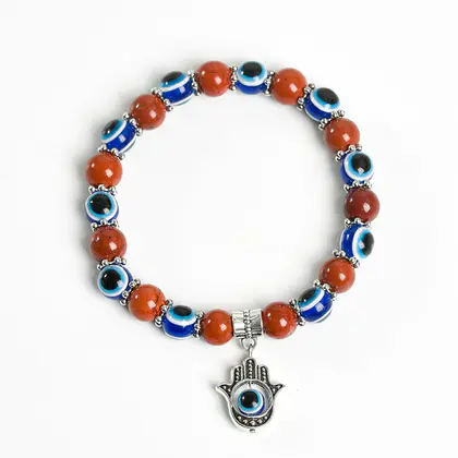 Evil Eye Bead Bracelet, New Arrival, Devil Hand, US/EU Vintage Woven Leather Style