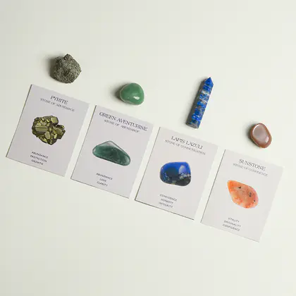 Crystal Card Tumbled Stone Healing Set