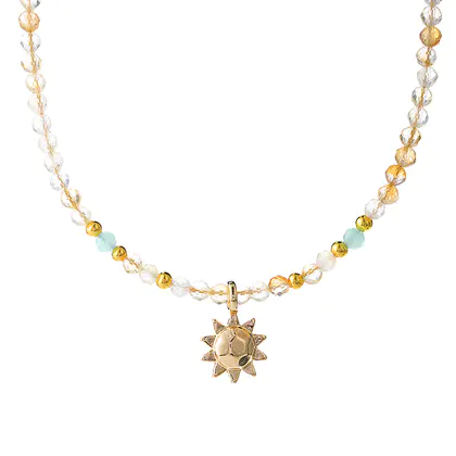 [Design] Yellow Crystal Necklace - Quiet Sunshine