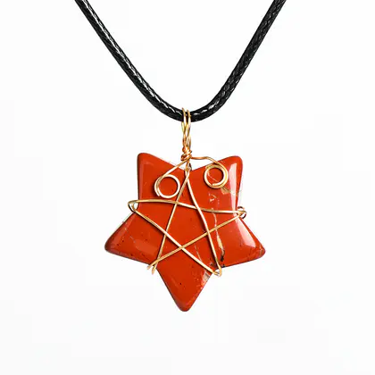 Wire-wrapped Star Pendant (Multi-color) Mini Natural Crystal Star, Handmade, Best Seller